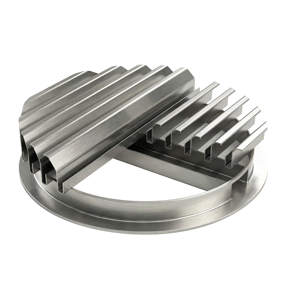vane type collector component for packing collector column internals system