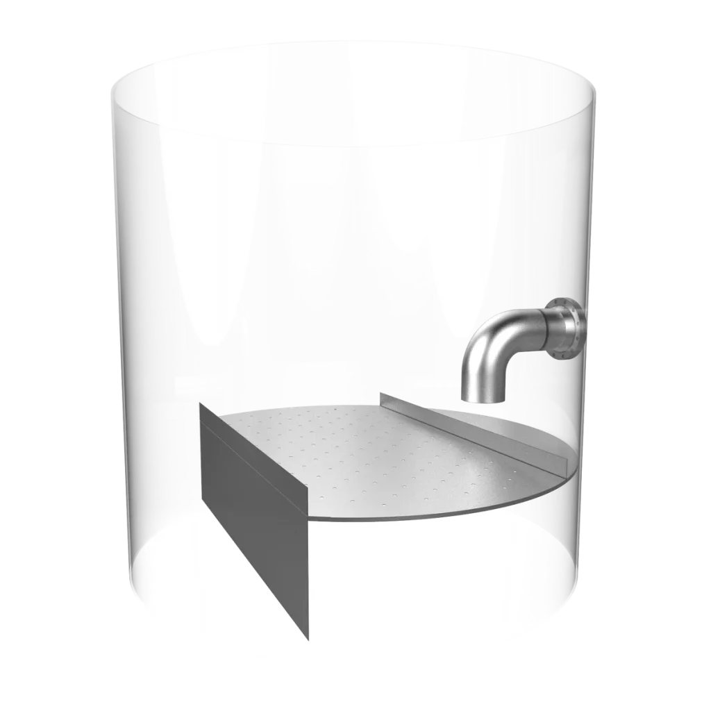 reflux nozzle distributor component for tray tower liquid distributor column internals system